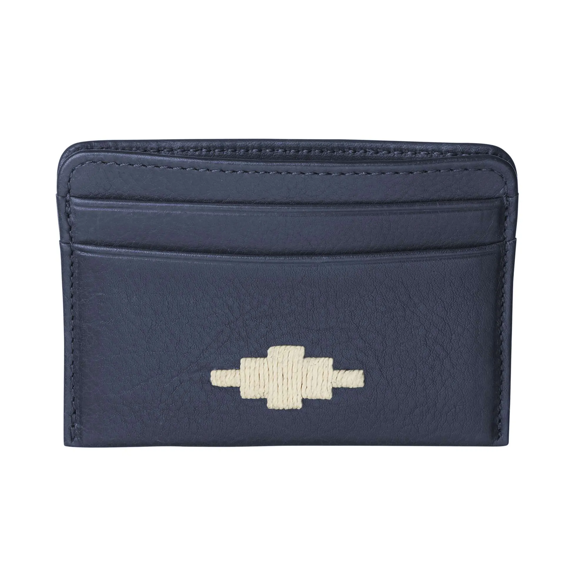 'Rombo' Card Slip - Navy Leather