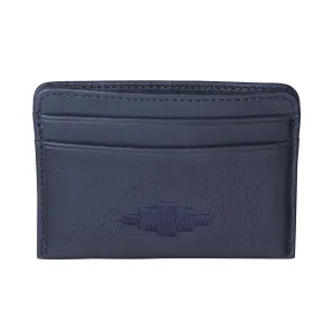 'Rombo' Card Slip - Navy Leather