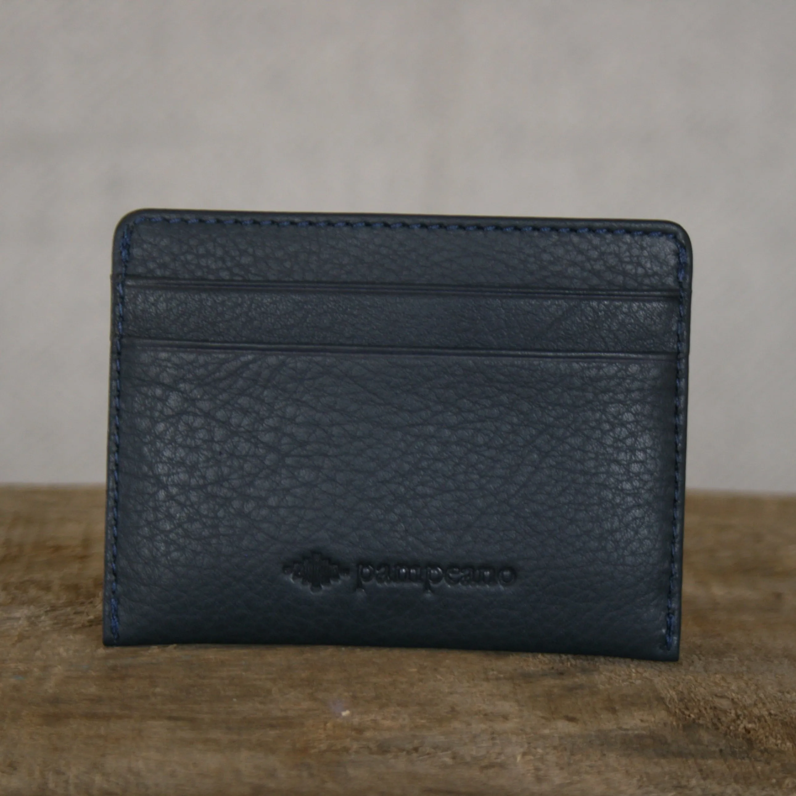 'Rombo' Card Slip - Navy Leather