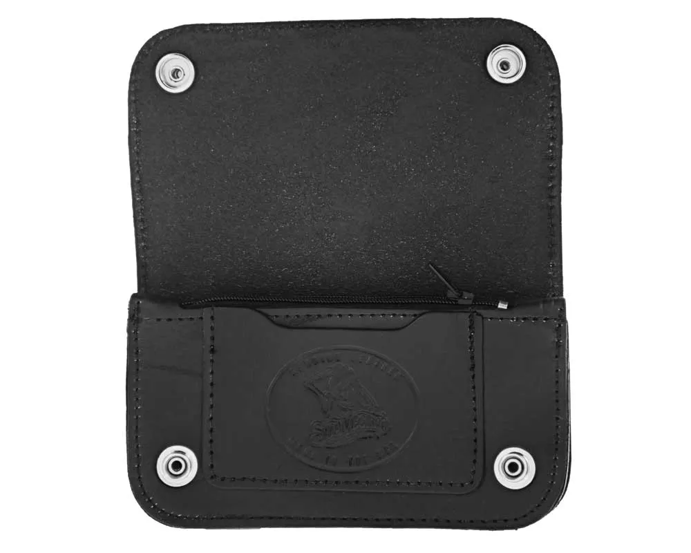 Skeleton Chained Biker Wallet - Black