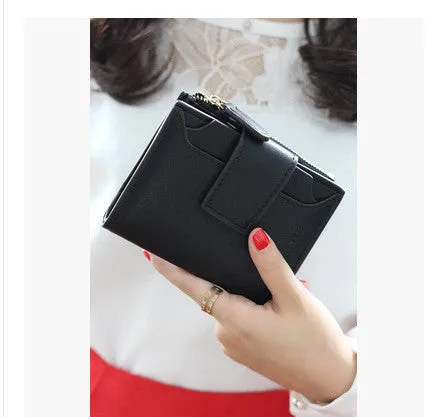 Slymaoyi 2017 New Fashion Women Wallet Retro Female Purse PU Zipper Wallets Short Design Clutch Femininas Brand Card Holder Gift