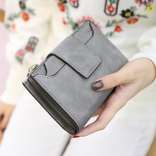 Slymaoyi 2017 New Fashion Women Wallet Retro Female Purse PU Zipper Wallets Short Design Clutch Femininas Brand Card Holder Gift