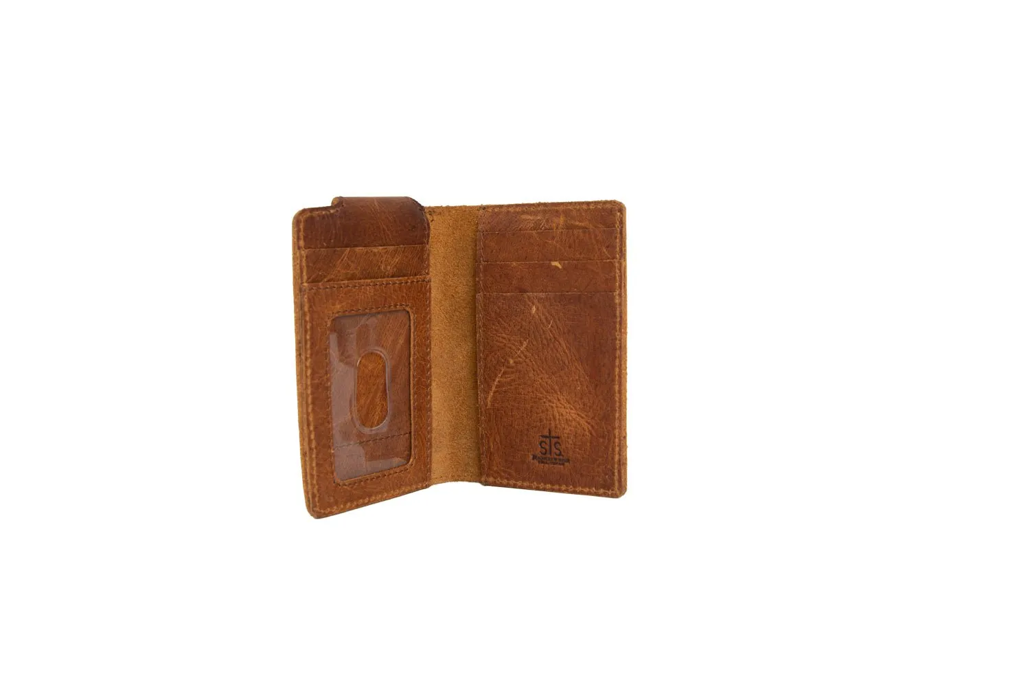 STS Ranchwear Mens Tucson Interior Rich Tan Leather Money Clip
