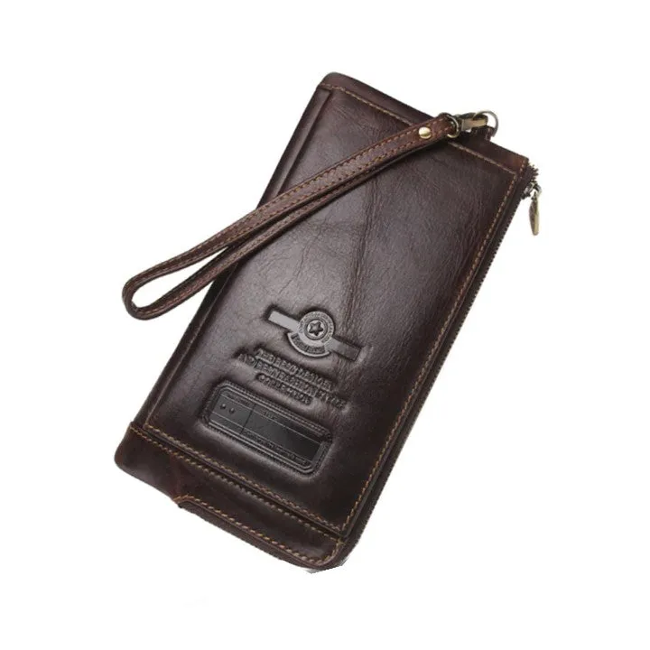 Stylish Genuine Leather Wallet With Phone Pocket