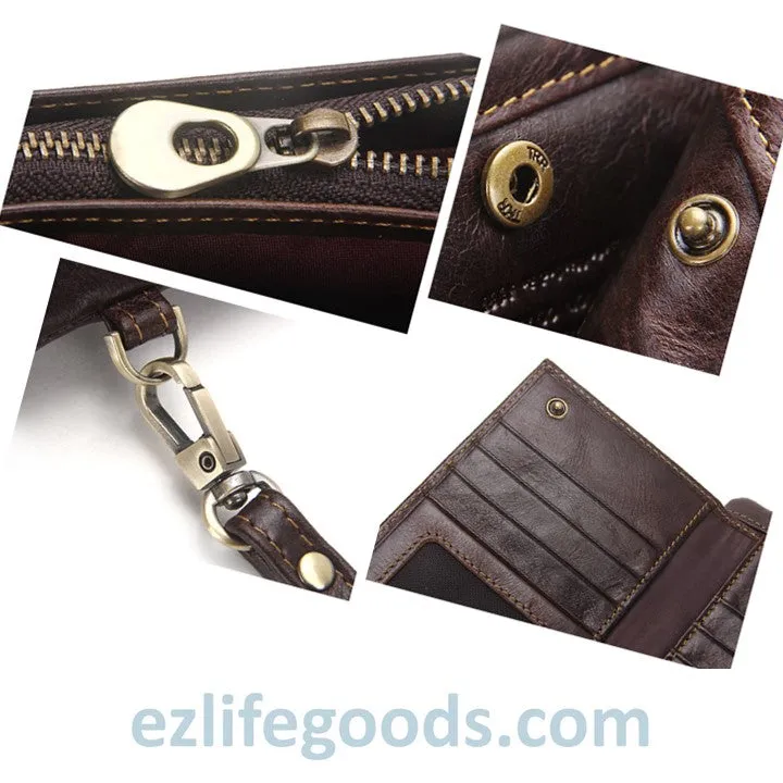 Stylish Genuine Leather Wallet With Phone Pocket