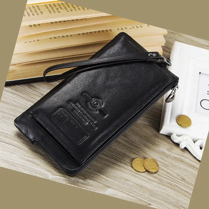 Stylish Genuine Leather Wallet With Phone Pocket