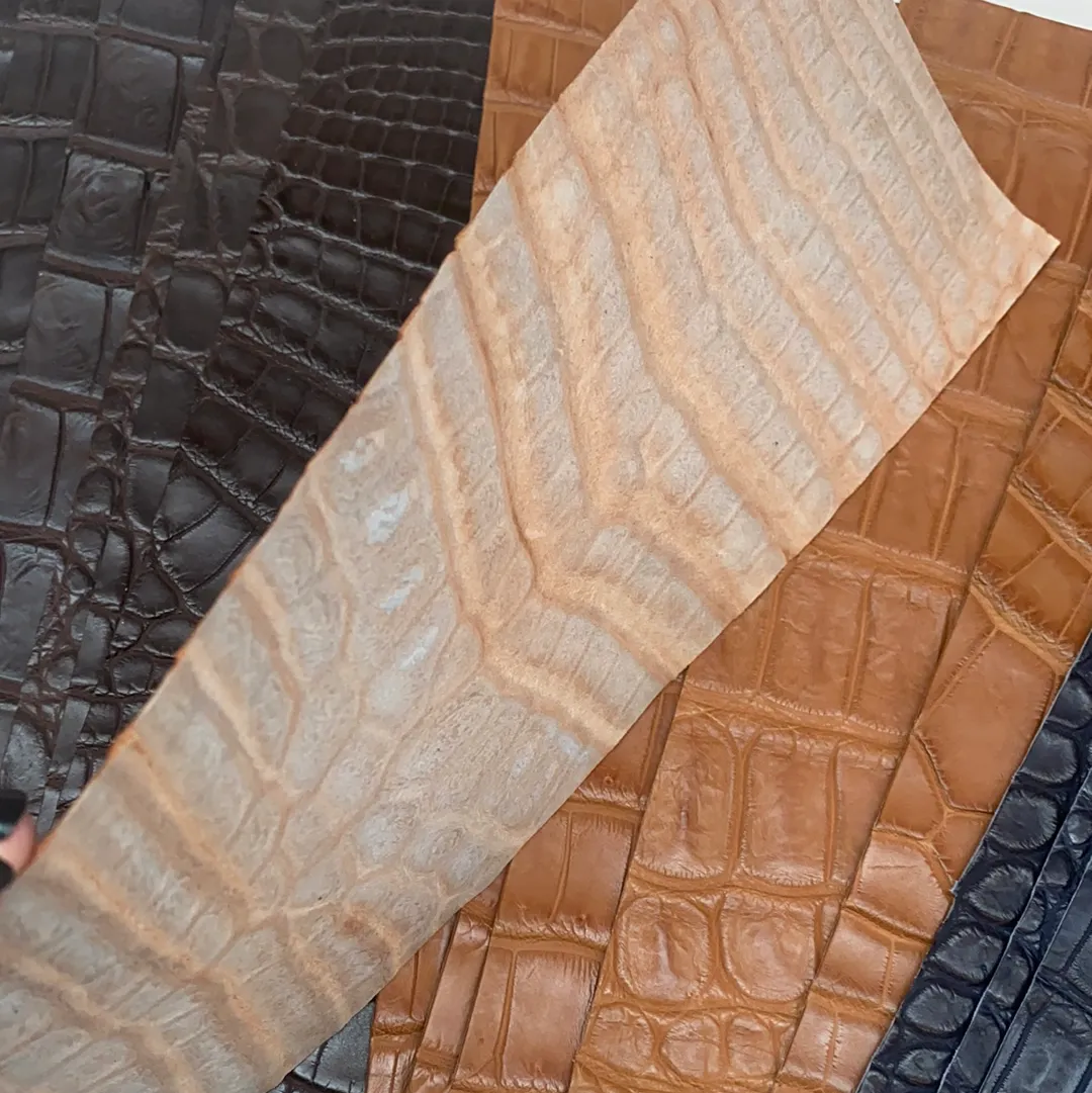 TAIL / FLANK / THROAT Nile Crocodile Leather WALLET PRE CUT PANEL