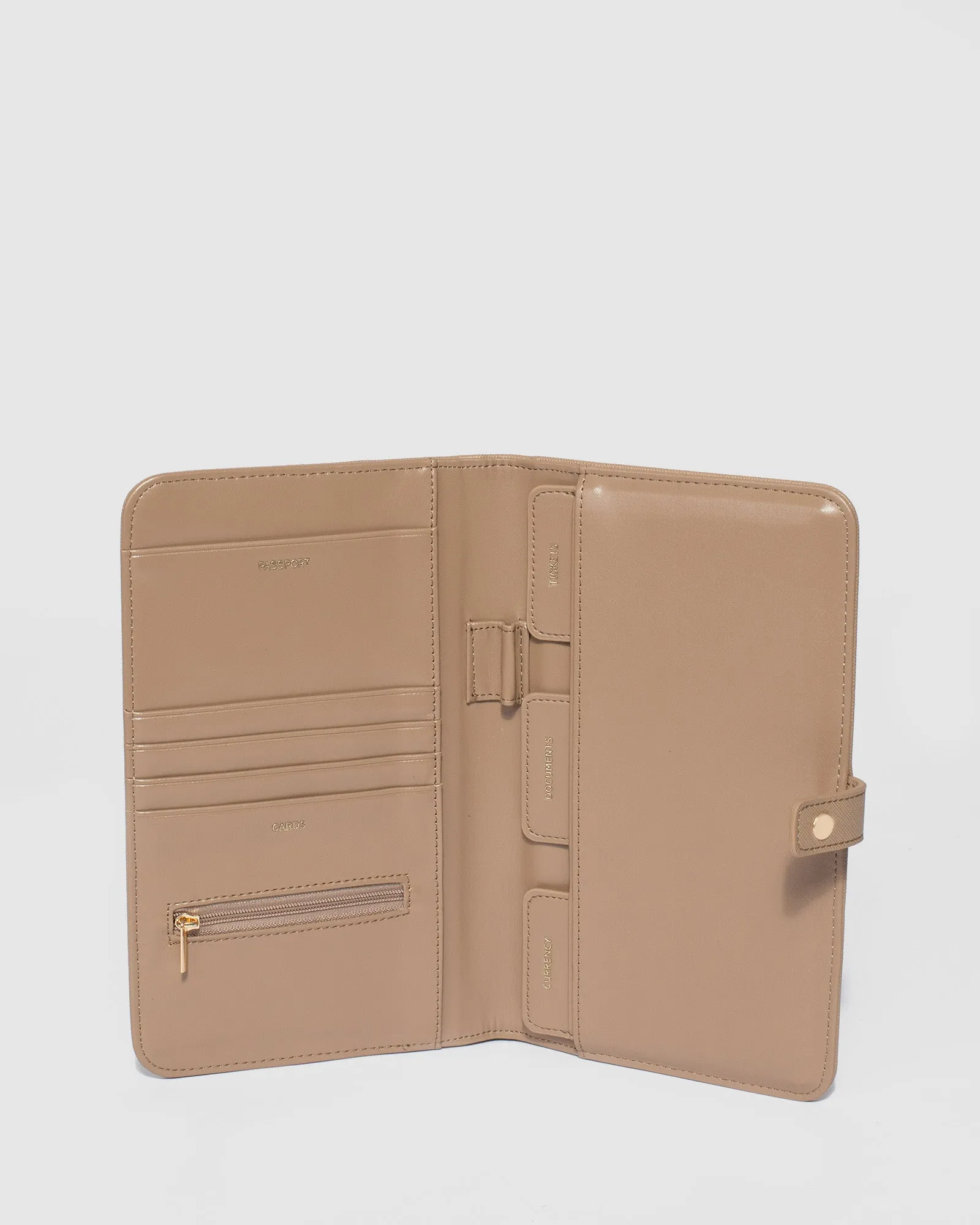 Taupe Classic Travel Wallet