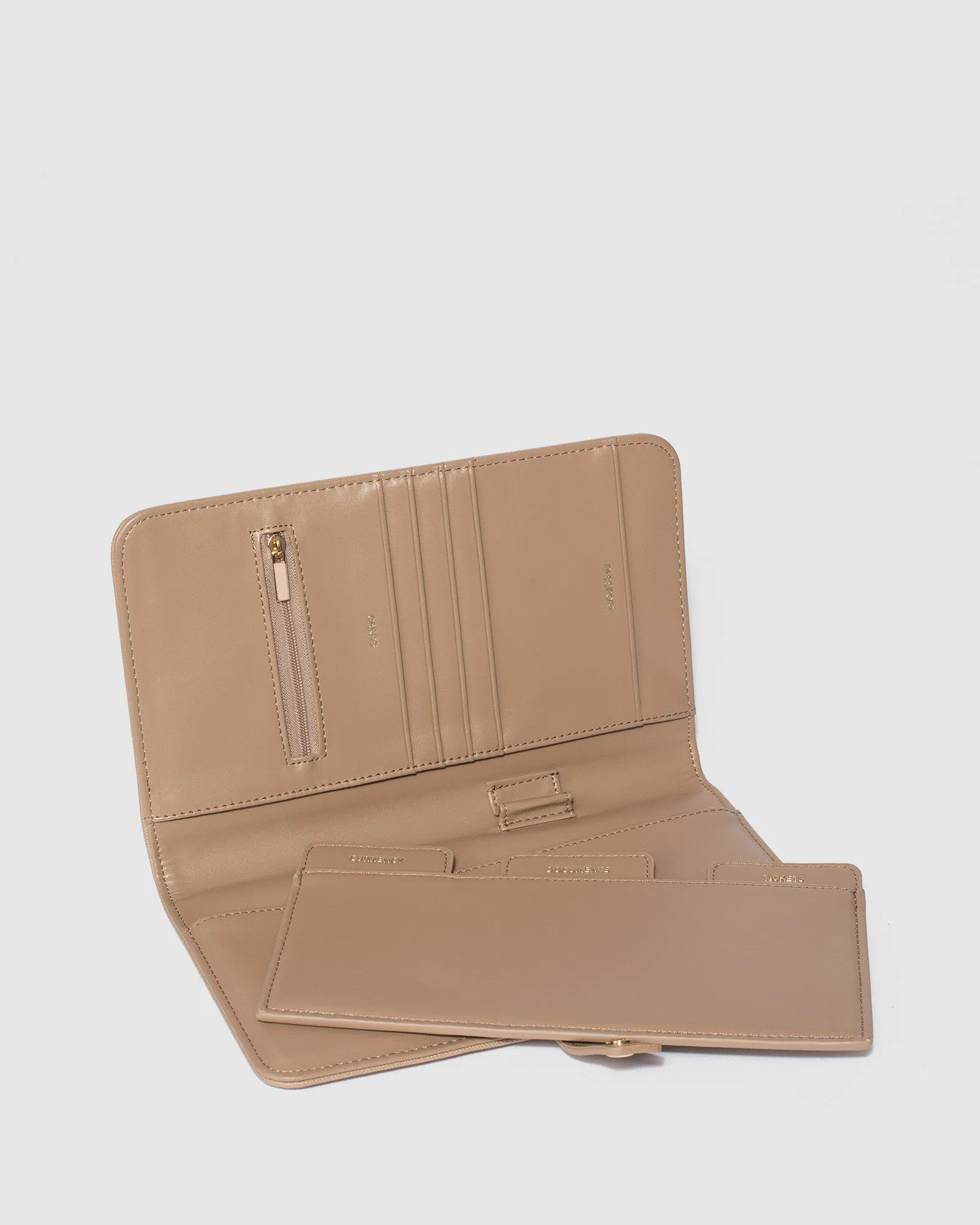 Taupe Classic Travel Wallet