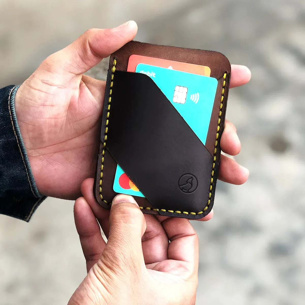 The Elysium: A leather Cardholder - Brown Color