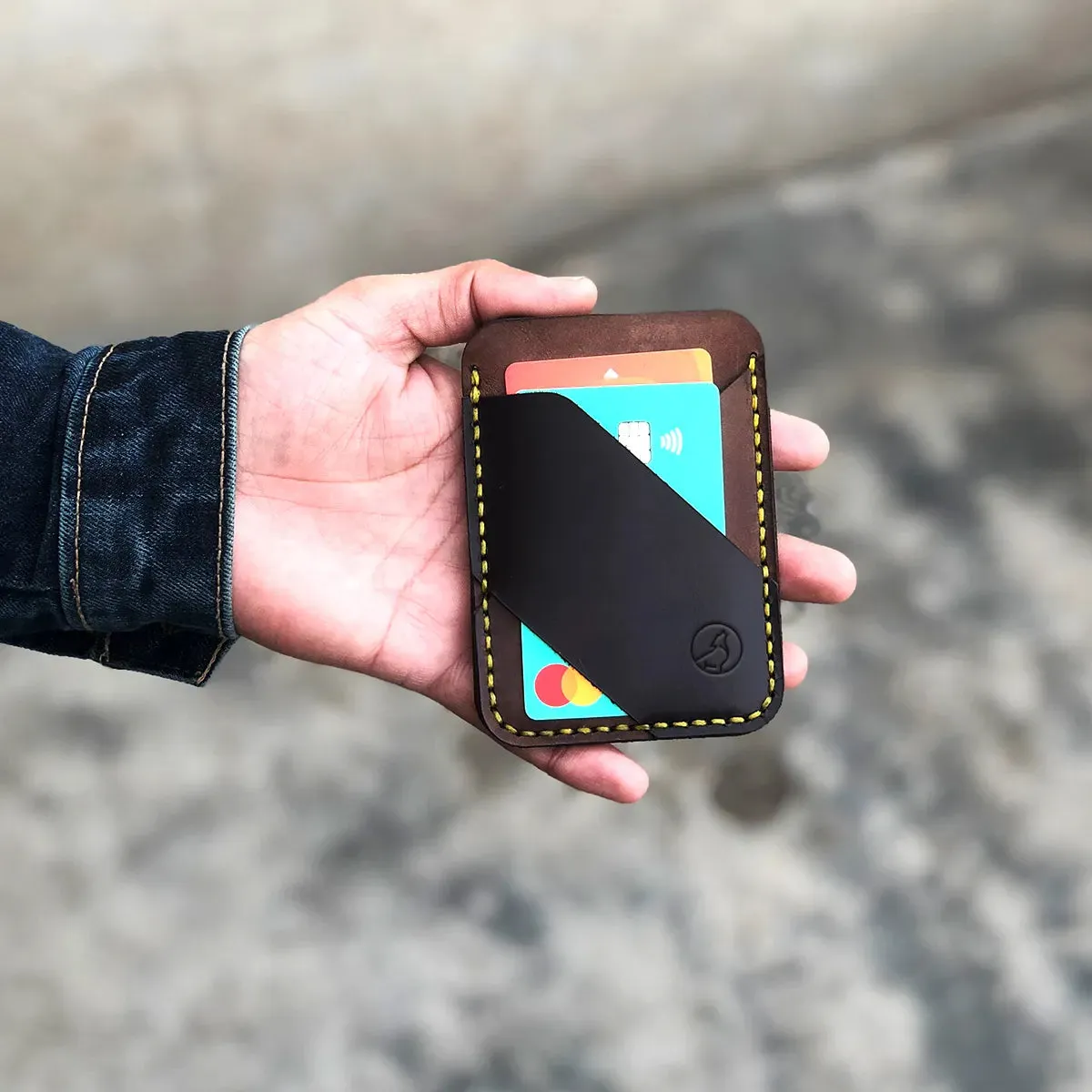 The Elysium: A leather Cardholder - Brown Color