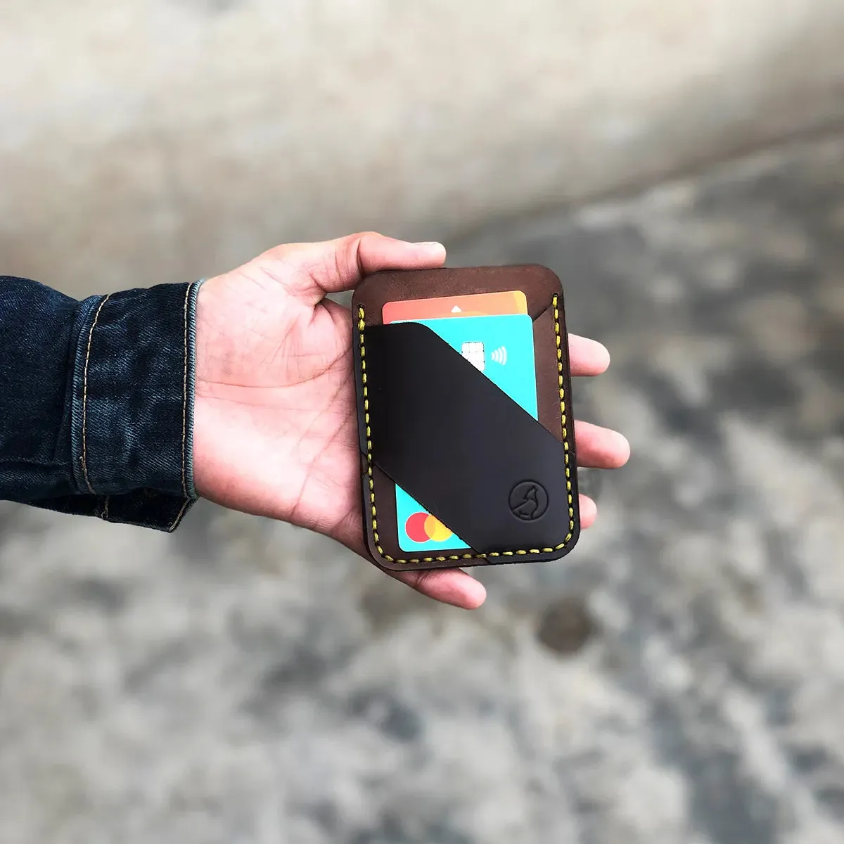 The Elysium: A leather Cardholder - Brown Color