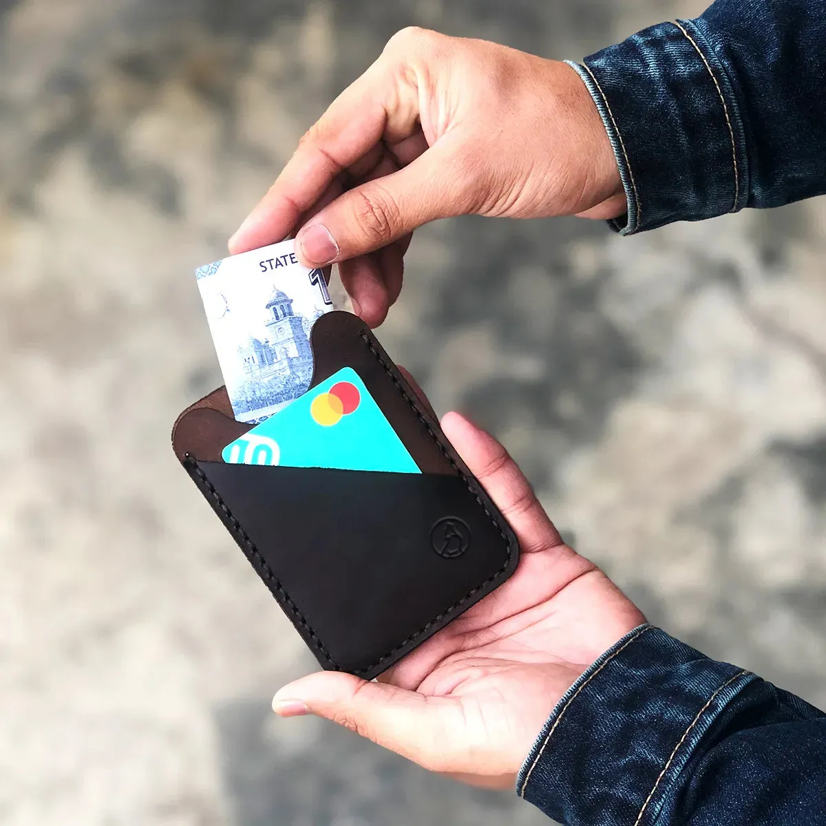 The Eminence: A leather Cardholder - Brown Color