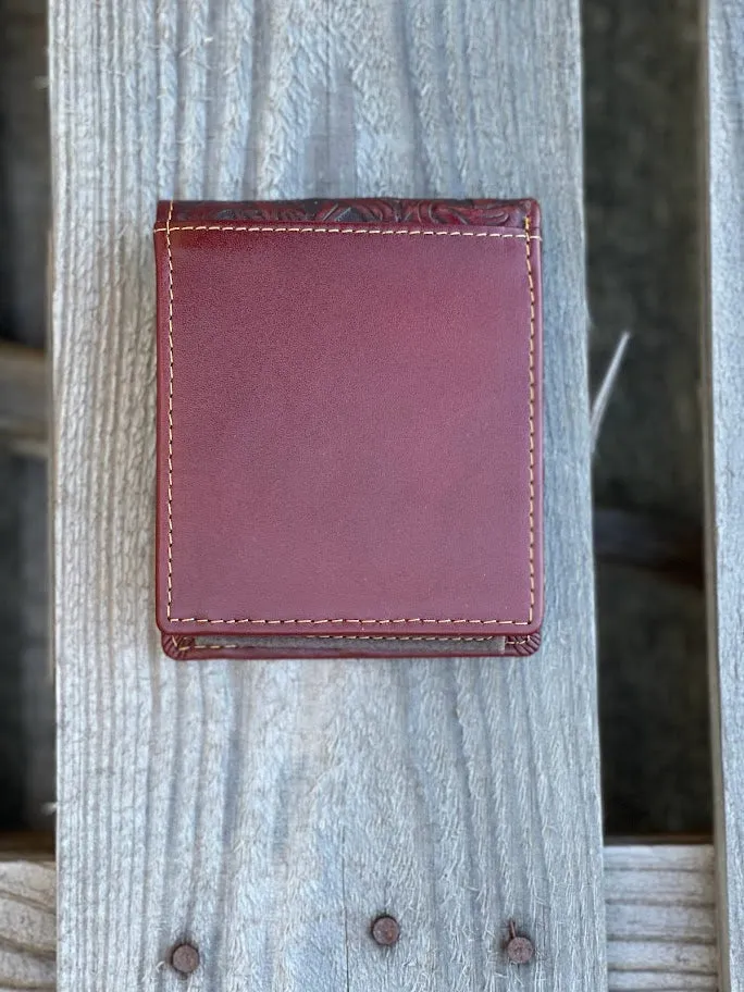 Top Notch Accessories 50100-1BR Brown Praying Cowboy  With Brown Inlay Bi-Fold Wallet