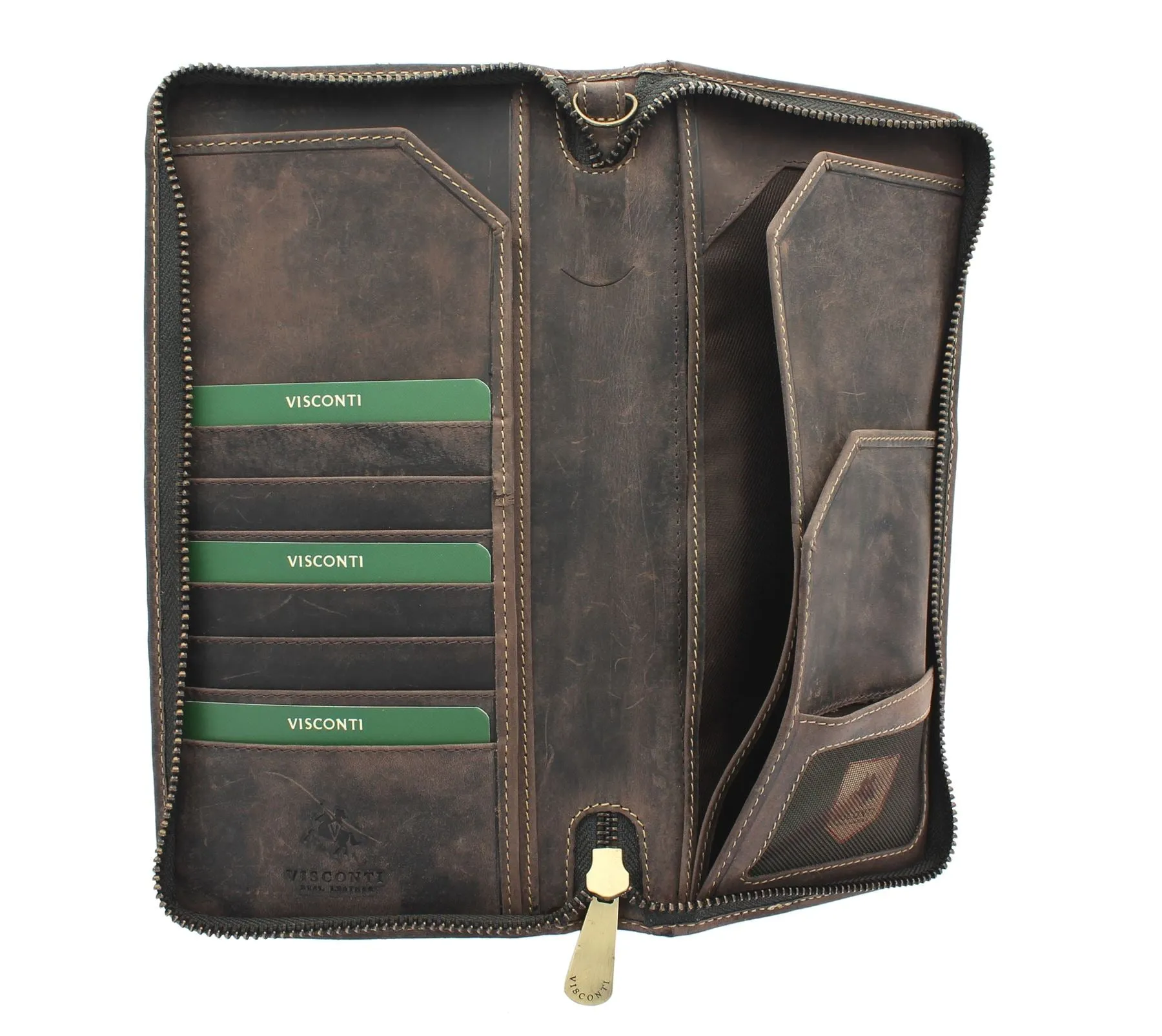 Visconti Hunter Collection WING Leather Travel Wallet & Strap 728 RFID blocking