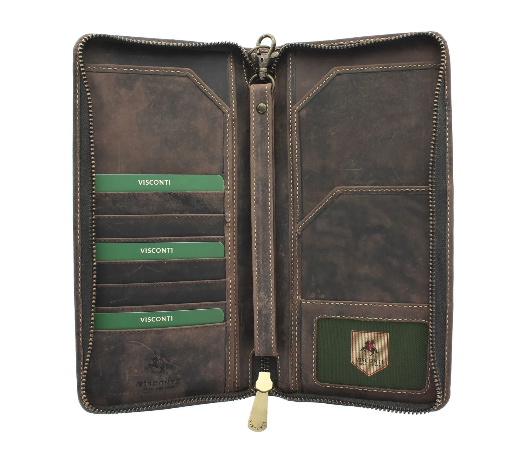 Visconti Hunter Collection WING Leather Travel Wallet & Strap 728 RFID blocking