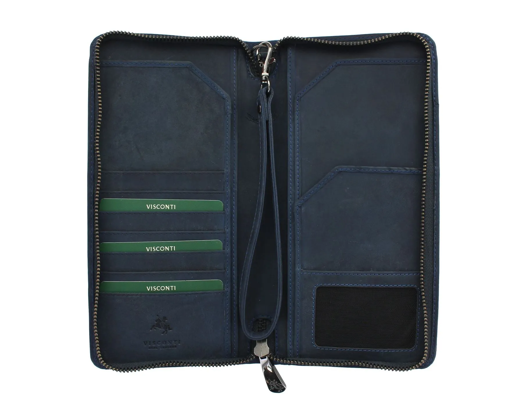 Visconti Hunter Collection WING Leather Travel Wallet & Strap 728 RFID blocking