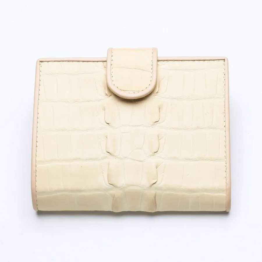 White Pearl Crocodile Tail Skin Womens Wallets