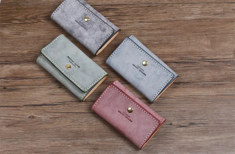 Women's Designer Key Holder Purse Small Leather Card Wallets for Women