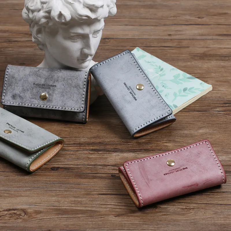 Women's Designer Key Holder Purse Small Leather Card Wallets for Women