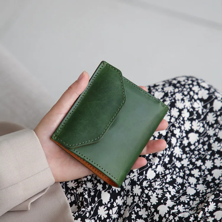 Womens Small Leather Wallet Purse Trifold Wallet For Women
