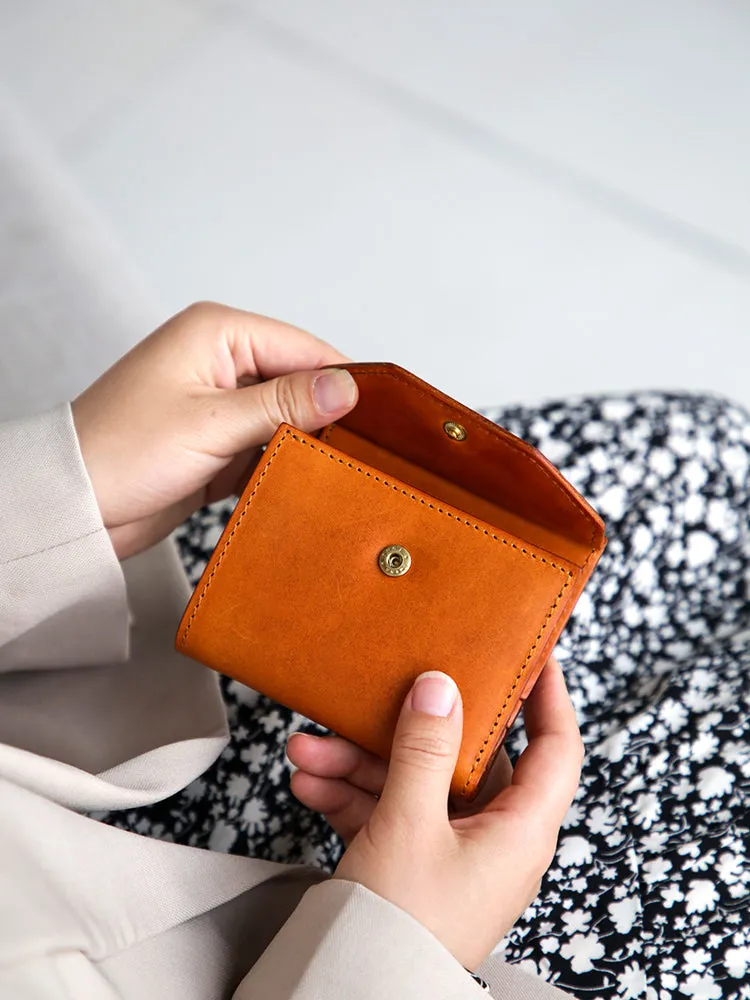 Womens Small Leather Wallet Purse Trifold Wallet For Women