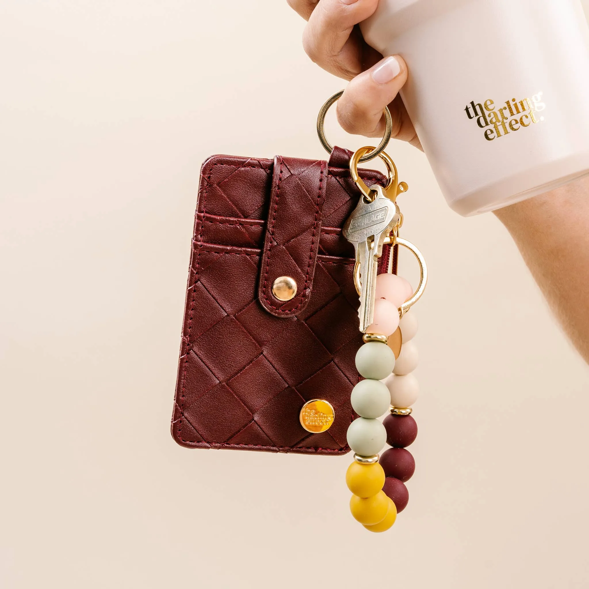 Woven Plum Keychain Wallet
