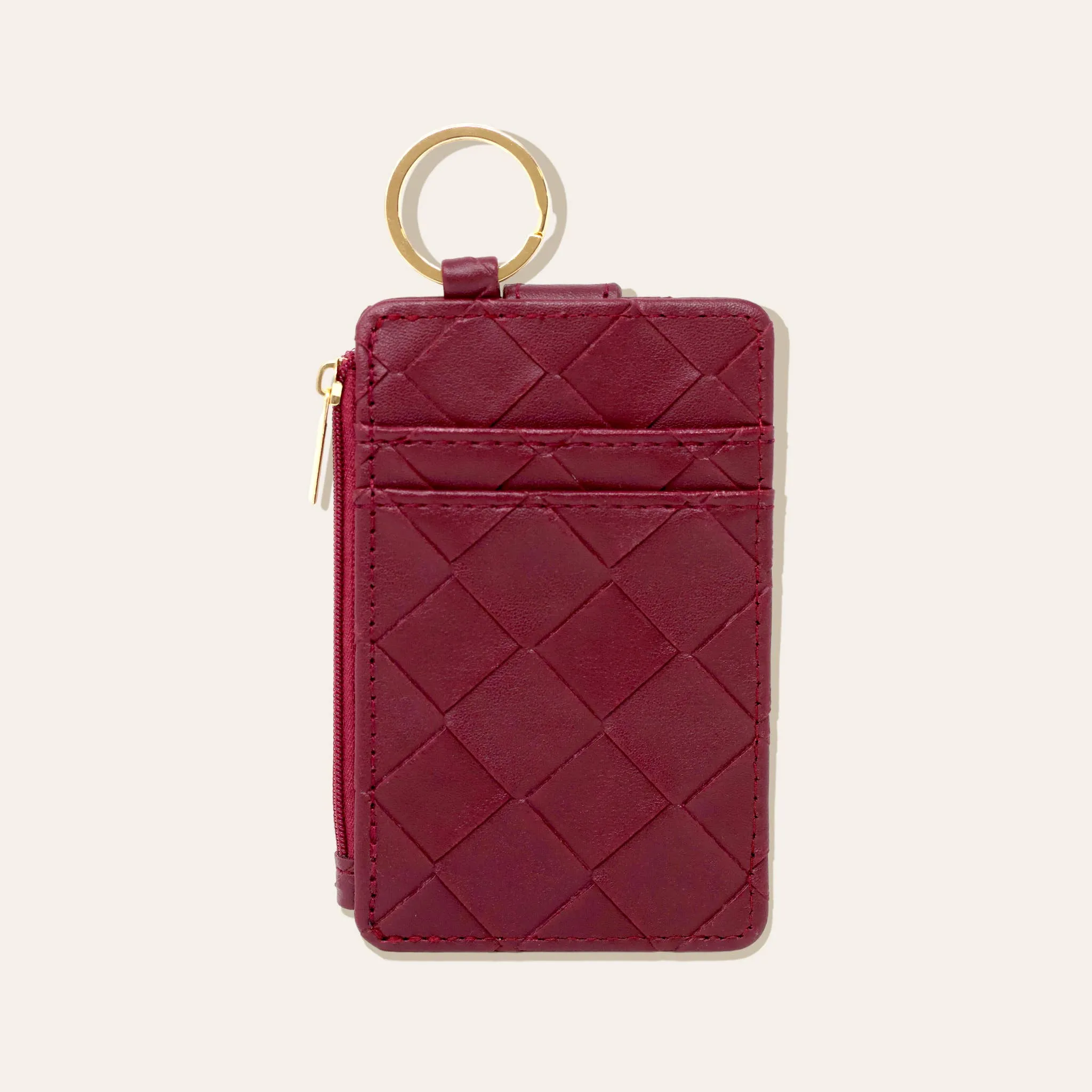 Woven Plum Keychain Wallet