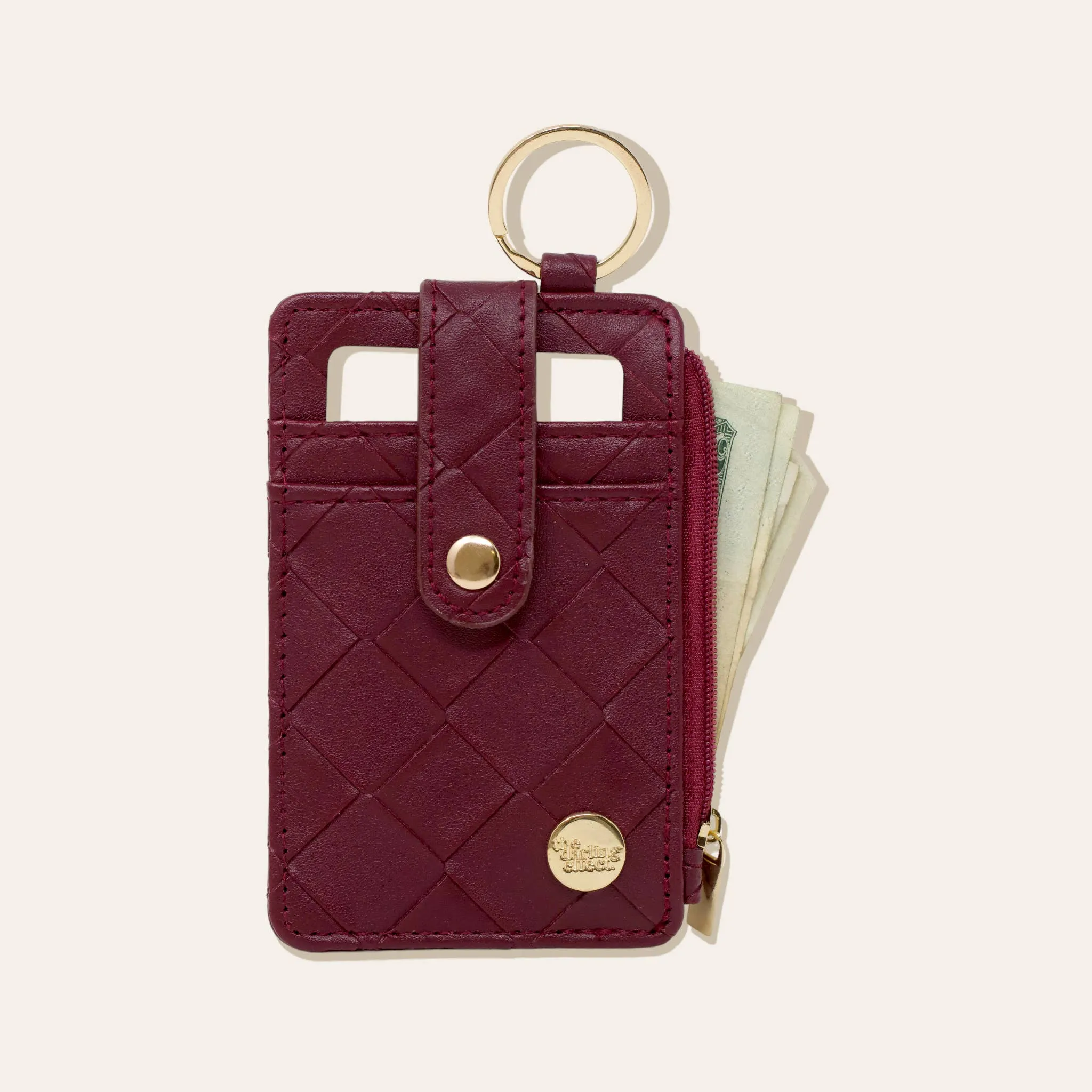 Woven Plum Keychain Wallet