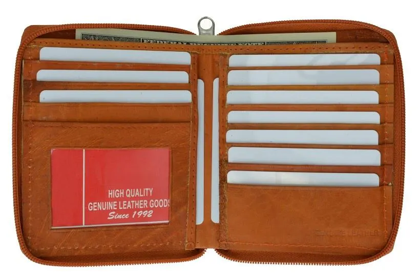 Zip around Genuine Leather Bi-fold