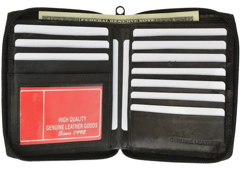 Zip around Genuine Leather Bi-fold