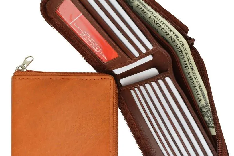Zip around Genuine Leather Bi-fold